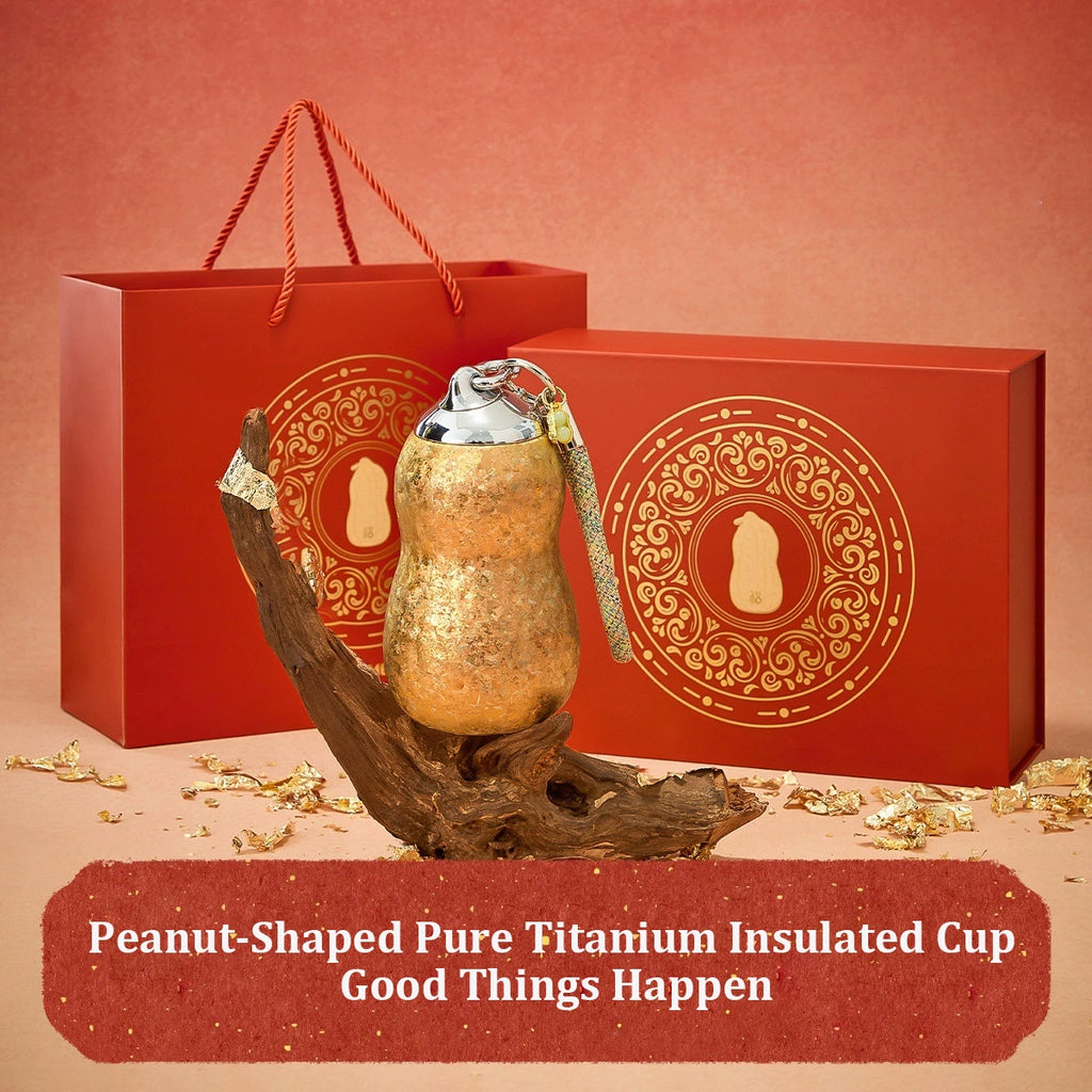 Peanut‑Shaped Pure Titanium Insulated Cup | Good Things Happen