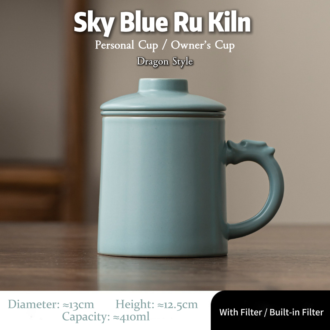 Tasse individuelle/Maître Tasse | Four de Ru Bleu Ciel Style Dragon